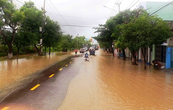 Bình Định: Quốc lộ thành 'biển nước',  lũ nhấn chìm hàng nghìn nhà dân