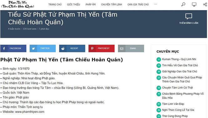 Vụ 'vong báo oán' ở chùa Ba Vàng: Bà Phạm Thị Yến là ai?