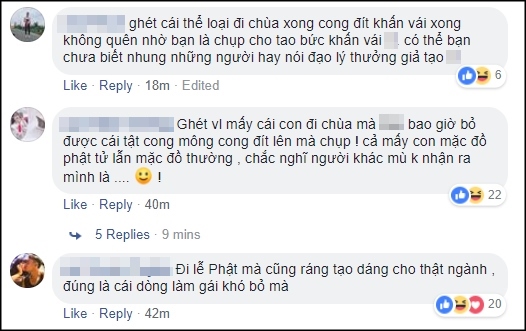 Thư Dung bị cộng đồng mạng 'ném đá' vì đăng ảnh đi chùa mặc phản cảm
