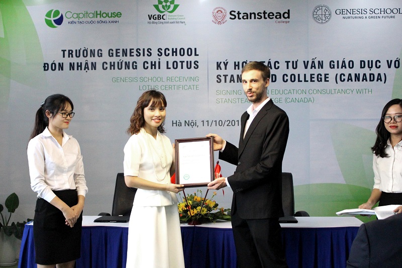 Capital House nhận chứng chỉ xanh LOTUS cho Genesis School