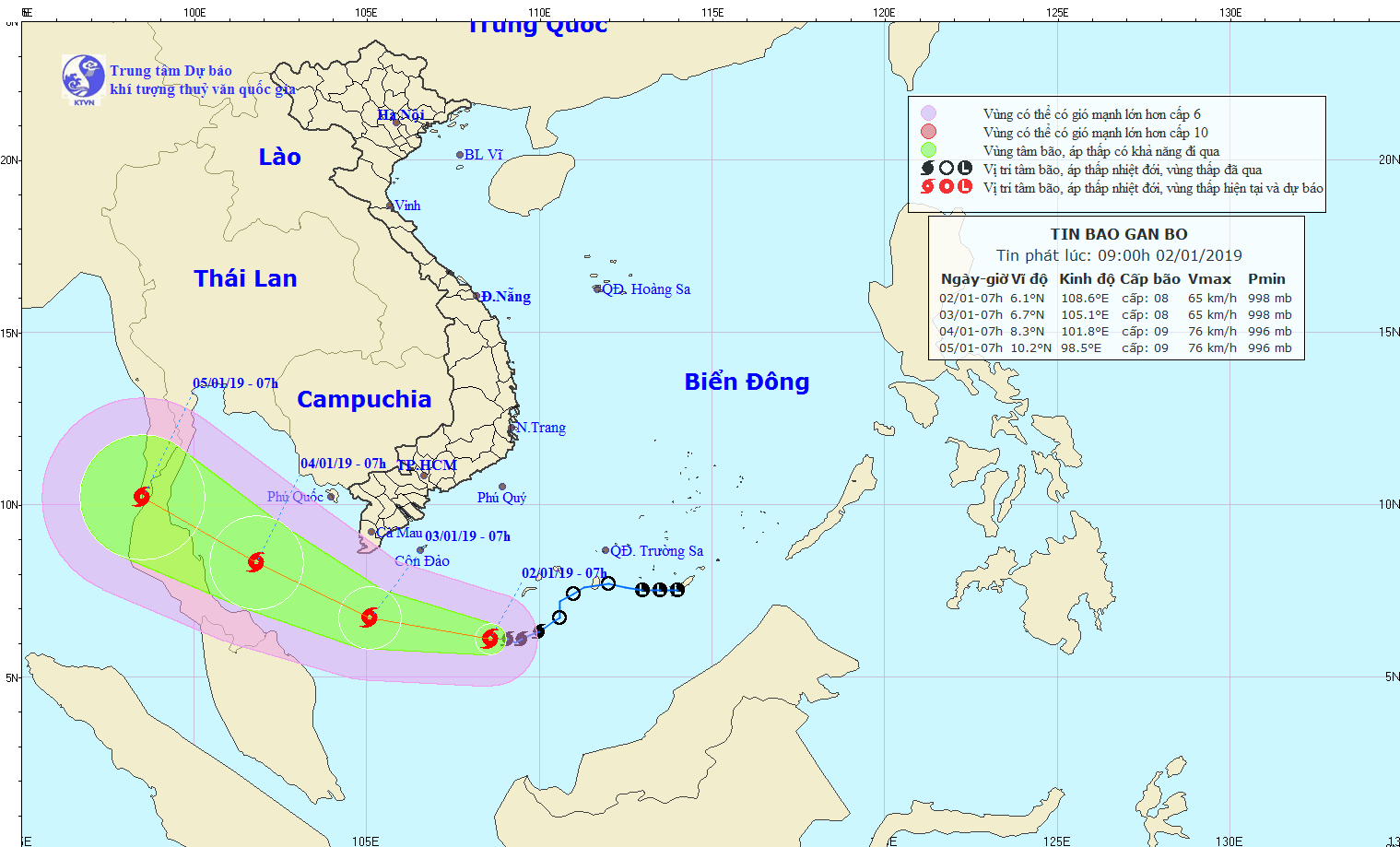 Thông tin mới nhất về cơn bão số 1