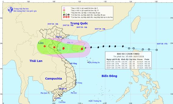 Tin bão khẩn cấp:Bão số 3 ảnh hưởng trực tiếp từ Thái Bình đến Hà Tĩnh
