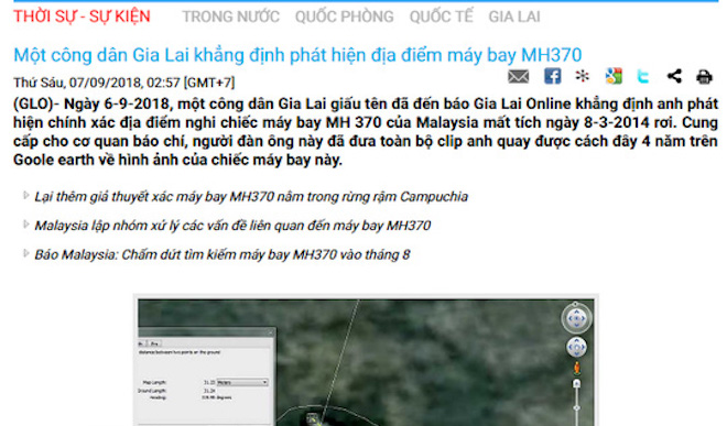 Tiết lộ về người khẳng định phát hiện điểm rơi MH370 ở Gia Lai