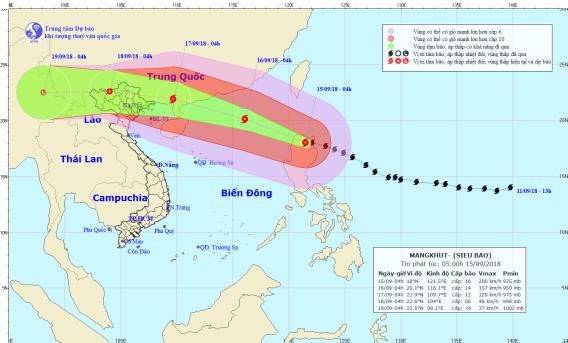 Siêu bão MANGKHUT đã đổ bộ Philippines, chiều nay vào biển Đông