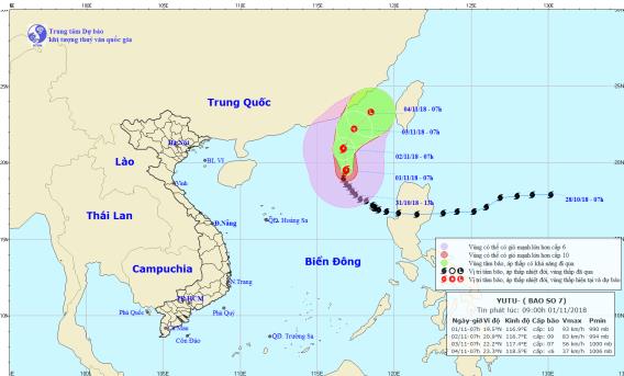 Tin mới về bão số 7 giật cấp 12 hoạt động trên biển Đông