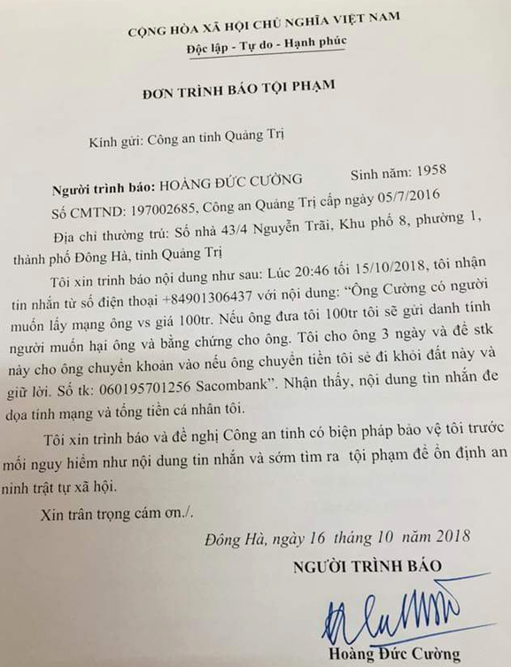 Điều tra vụ tống tiền nhiều cán bộ trong đoàn Quốc hội