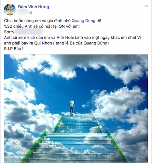 Sao Việt đồng loạt gửi lời chia buồn với nam ca sĩ Quang Dũng