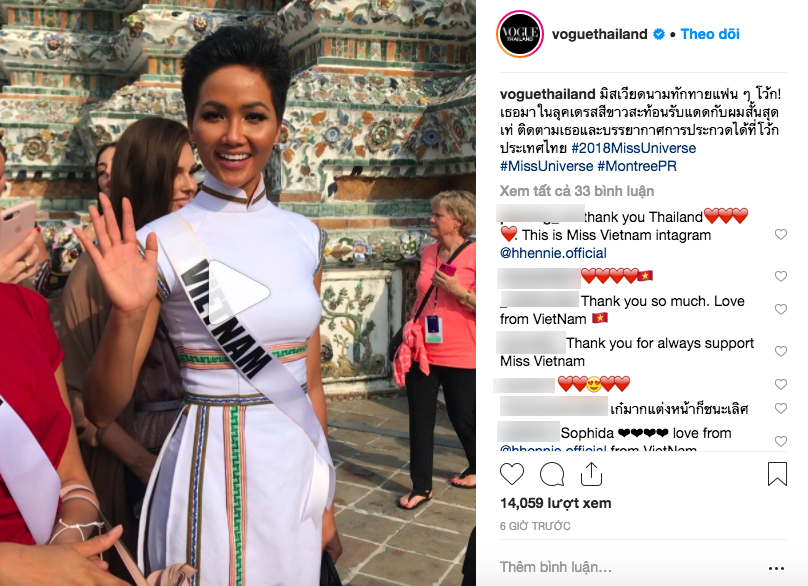 H'Hen Niê được chọn xuất hiện trên Instagram của Vogue Thái