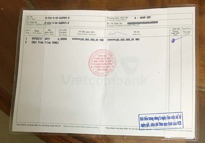 Vietcombank bị khách hàng tố gửi 100 triệu sau 1 năm chỉ còn 10 triệu