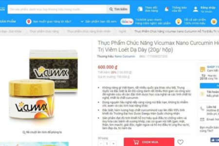 Cảnh báo sản phẩm Vi-Cumax Nano Curcumin quảng cáo trên Tiki có dấu hiệu lừa dối người tiêu dùng