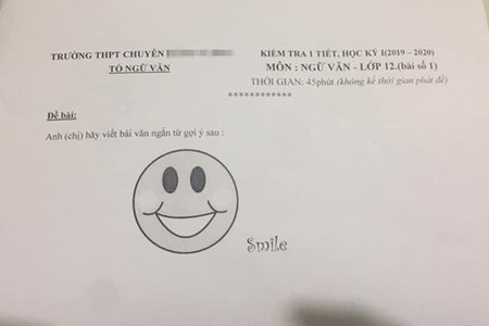 Học sinh 'ngã ngửa' vì đề thi ngữ văn in hình mặt cười