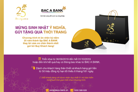Cùng BAC A BANK mừng sinh nhật ý nghĩa, gửi tặng quà thời trang