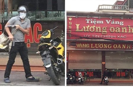 Cận cảnh tên cướp táo tợn nổ súng, cướp tiệm vàng tại Quảng Ninh
