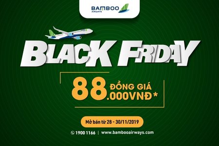 Bamboo Airways Black Friday - chương trình ưu đãi vé máy bay đồng giá dịp cuối năm
