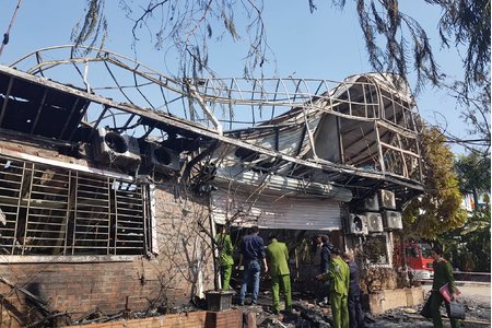Cháy nhà hàng lúc rạng sáng ở Vĩnh Phúc, 4 nhân viên tử vong