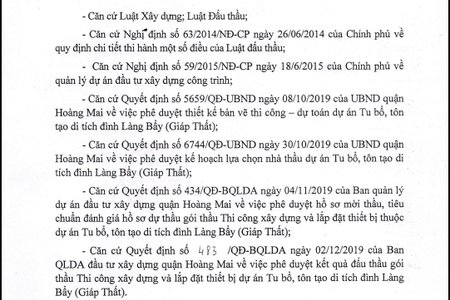 Hà Nội: Công ty Hoàng Long liên tiếp trúng thầu sát giá tại quận Hoàng Mai
