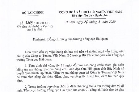 Vụ nghi vấn công ty Tenma hối lộ để né thuế: Tạm đình chỉ lãnh đạo Cục Hải quan Bắc Ninh