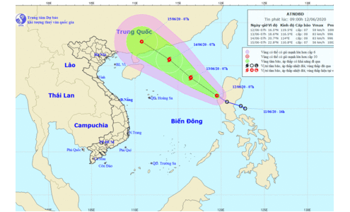 Áp thấp nhiệt đới đi vào Biển Đông đang mạnh lên thành cơn bão số 1