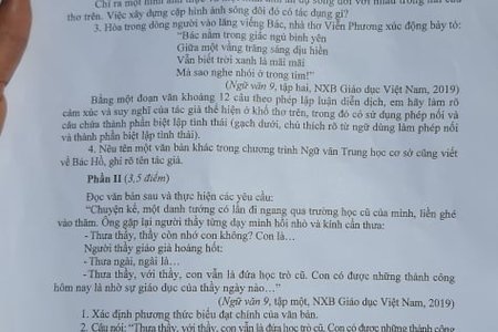 Đề thi - đáp án môn Ngữ văn tuyển sinh vào lớp 10 năm 2020 tại Hà Nội