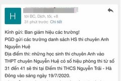 Đổi địa điểm thi trong đêm: Sở nói lỗi do phòng, mong học sinh thông cảm