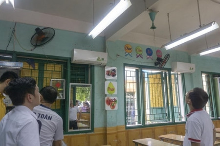 Quạt trần rơi trúng đầu một học sinh lớp 2 ở Lào Cai