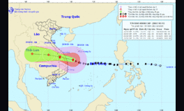 Bão số 9 nằm ngay trên vùng biển ngoài khơi Đà Nẵng - Phú Yên, gió giật cấp 16