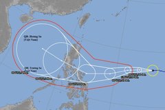 Bão Goni mới xuất hiện trong sáng nay (29/10) mạnh cỡ nào?