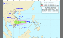 Bão số 12 di chuyển theo hướng Tây tiến vào Phú Yên - Ninh Thuận