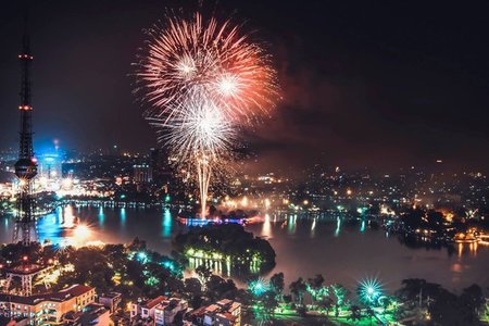 30 điểm bắn pháo hoa đêm giao thừa Tết Nguyên đán 2020 tại Hà Nội