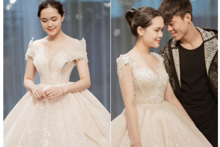 Đầm cưới cao cấp thiết kế mang 2 kiểu - maxi.vn