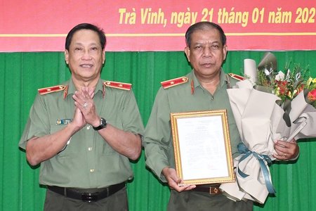 Thiếu tướng Kiên Rịnh được bổ nhiệm làm Phó giám đốc Công an tỉnh Trà Vinh