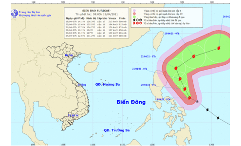 Từ mai (20/4), siêu bão Surigae sẽ suy yếu dần