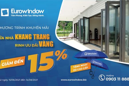 Eurowindow tri ân khách hàng, giảm đến 15% tất cả sản phẩm