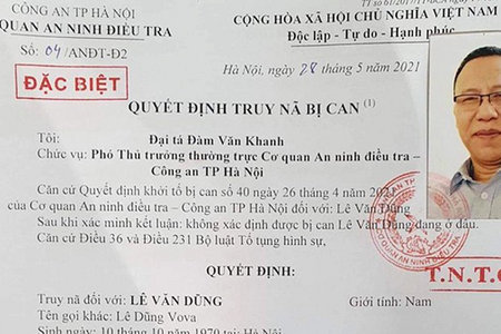 Công an TP.Hà Nội đã bắt được Lê Dũng 'Vova' sau gần 1 tháng trốn truy nã