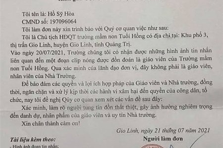 Làm rõ tin đồn giáo viên mầm non ở Quảng Trị xuất hiện trong clip nóng