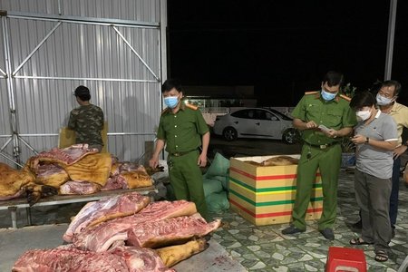 Bình Thuận: Phát hiện hơn 1 tấn thịt heo không rõ nguồn gốc dùng để nấu ăn