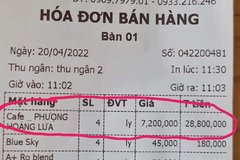 Vụ 4 ly cà phê 'Phượng hoàng lửa' giá 28,8 triệu đồng: Chủ quán tự in hoá đơn