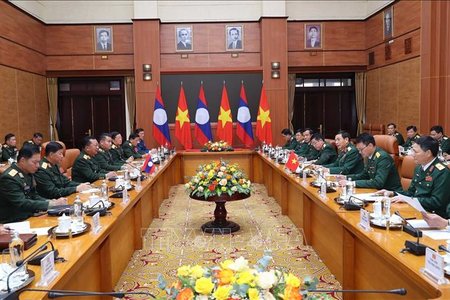 Bộ trưởng Bộ Quốc phòng Lào thăm chính thức Việt Nam
