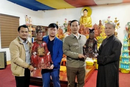 Bắt giữ các đối tượng trộm nhiều pho tượng trong chùa ở Thanh Hoá