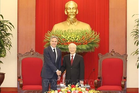 Tổng Bí thư Nguyễn Phú Trọng tiếp Ngoại trưởng Hoa Kỳ Antony Blinken
