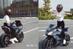 Xác minh, mời làm việc với người mẫu nổi tiếng thả 2 tay khi chạy xe mô tô