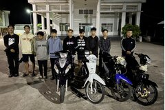 Bắt giữ nhóm thanh niên tụ tập cổ vũ đua xe trái phép ở An Giang