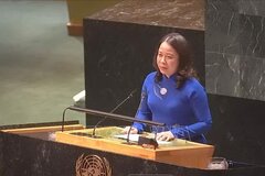 Phó Chủ tịch nước Võ Thị Ánh Xuân phát biểu tại Khóa họp lần thứ 68 Ủy ban địa vị phụ nữ