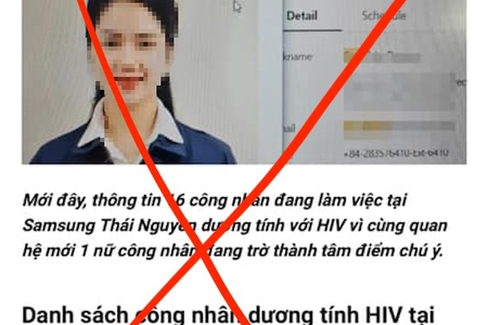 Xử phạt người đăng thông tin sai sự thật về 'Nữ công nhân Samsung nhiễm HIV'