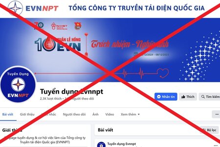 Cảnh báo Fanpage giả mạo thương hiệu EVNNPT để đăng thông tin tuyển dụng