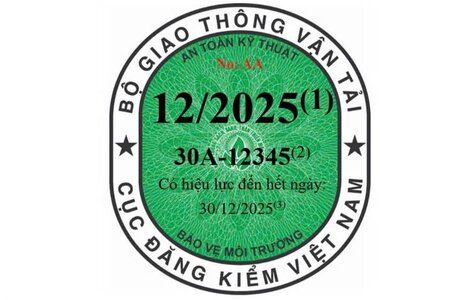 Từ 1/1/2025, sẽ có 3 màu tem kiểm định xe