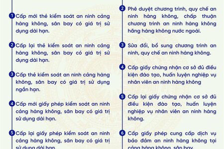 Công bố danh mục thủ tục hành chính mới ban hành trong lĩnh vực bảo đảm an ninh hàng không