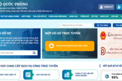 Bộ Quốc phòng công bố 52 thủ tục hành chính thực hiện trên môi trường điện tử
