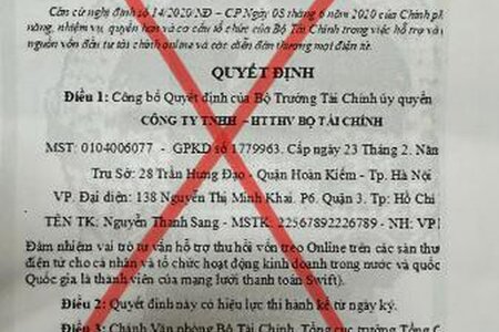 Cảnh báo giả danh Bộ Tài chính để lừa đảo