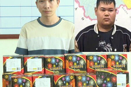 Bắt giữ 2 đối tượng mua bán pháo trái phép